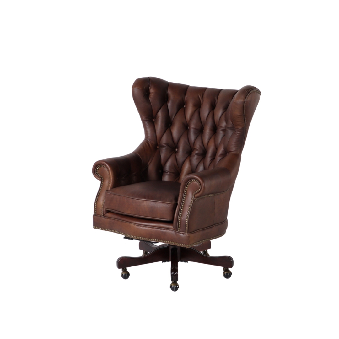 Franklin Leather Office Wing Chair Mocha image 2